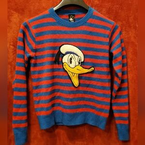 DISNEY * Forever 21 Blue and Red Striped Character Sweater